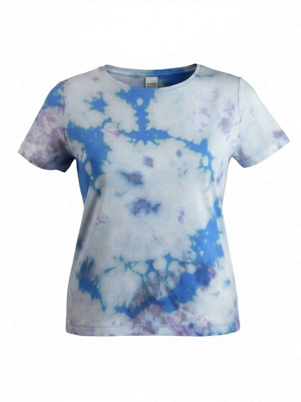 White Stag Tie Dye T Shirt Womens Small Blue Purple Short Sleeve Casual